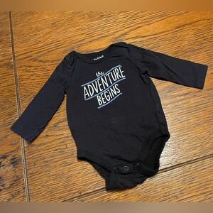 Jumping Beans Black Long Sleeve Bodysuit - The Adventure Begins